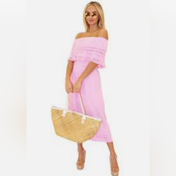 SEASPICE RESORTWEAR "CONSTANCE" Off-the-shoulder maxi dress NWT, Size Large - Picture 1 of 8